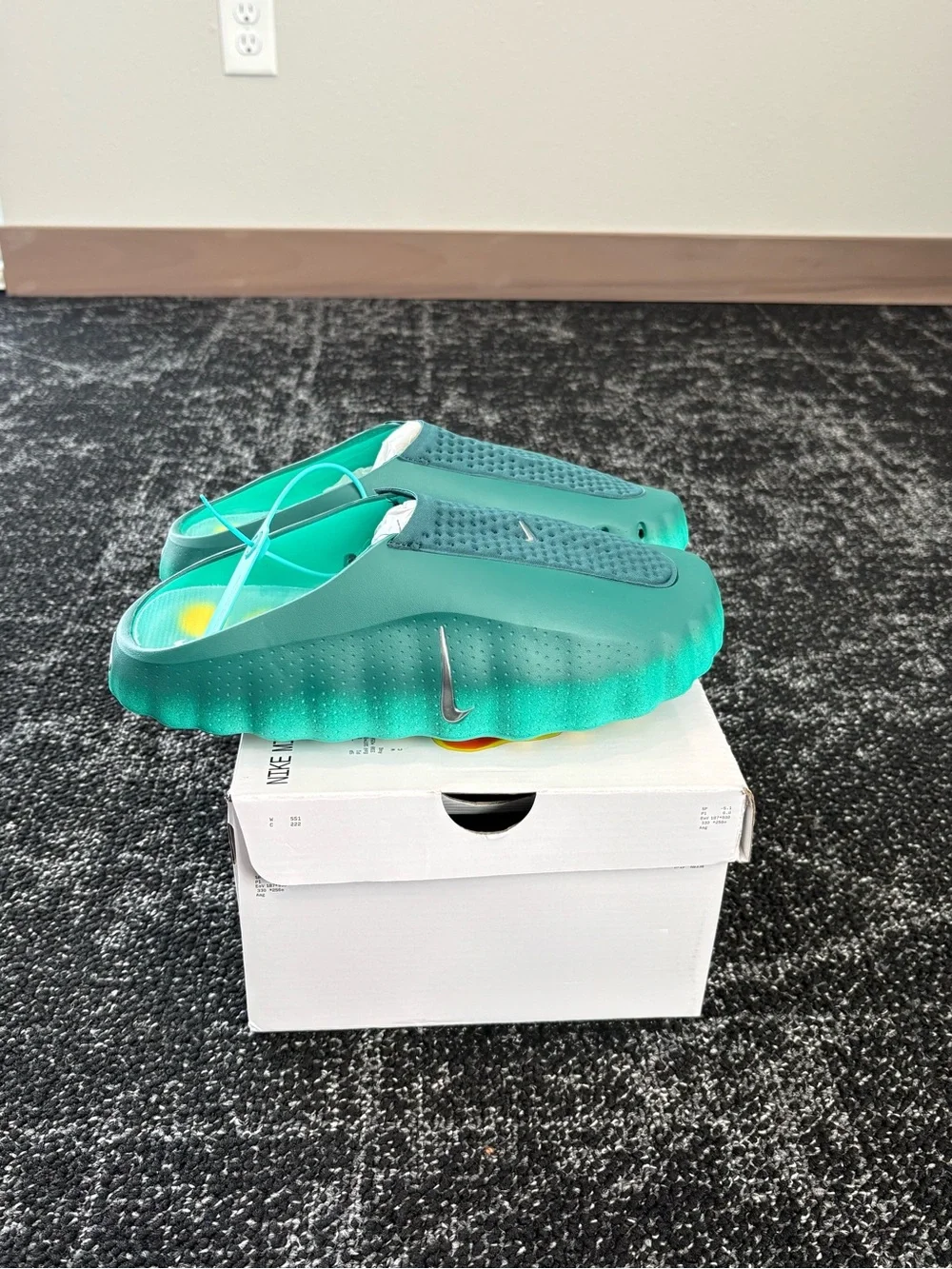 Nike Kids Teal Green Foam Slip-On Clog